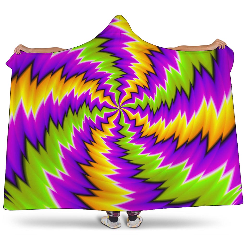 Dizzy Vortex Moving Optical Illusion Hooded Blanket