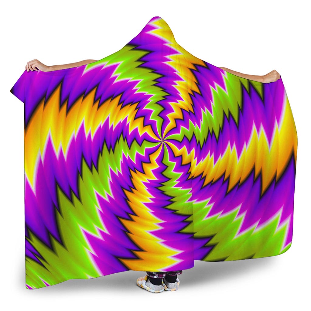 Dizzy Vortex Moving Optical Illusion Hooded Blanket