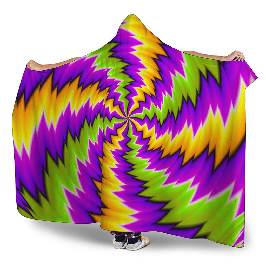 Dizzy Vortex Moving Optical Illusion Hooded Blanket