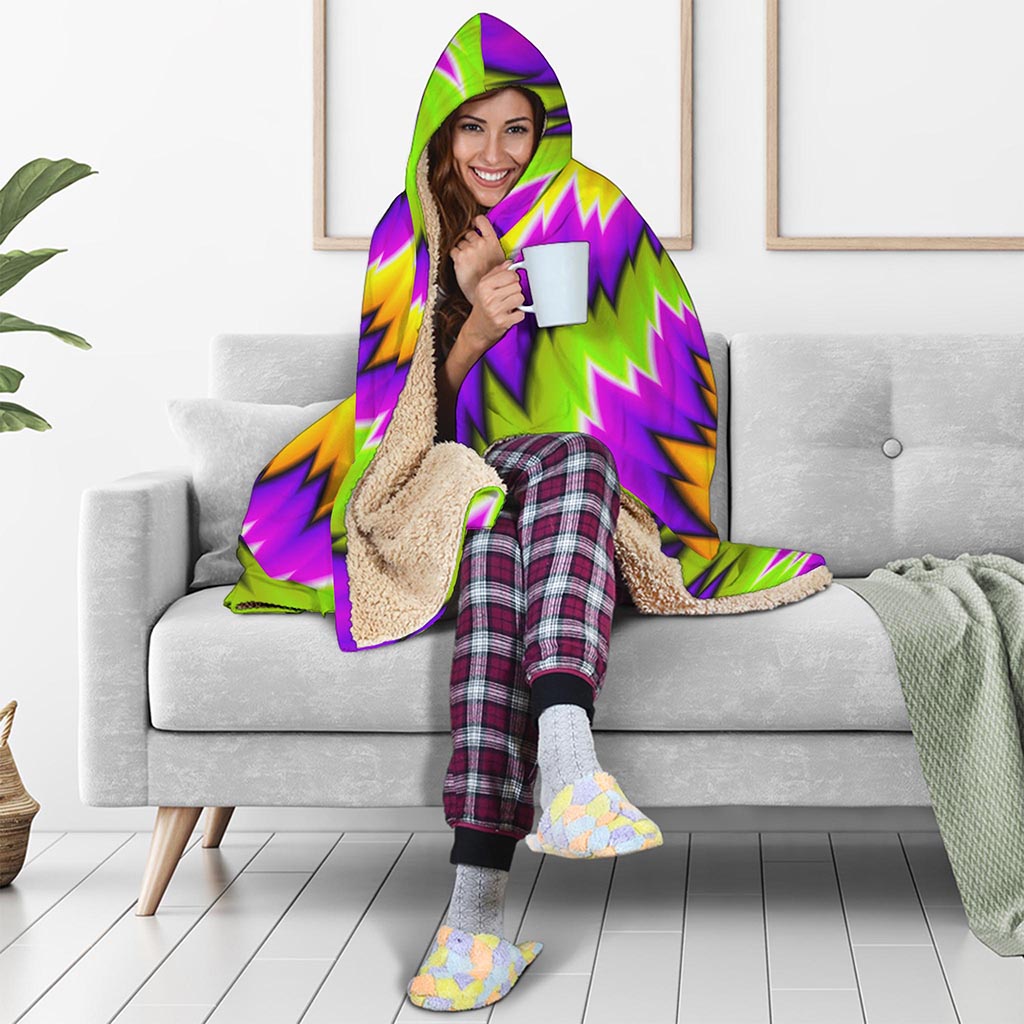 Dizzy Vortex Moving Optical Illusion Hooded Blanket