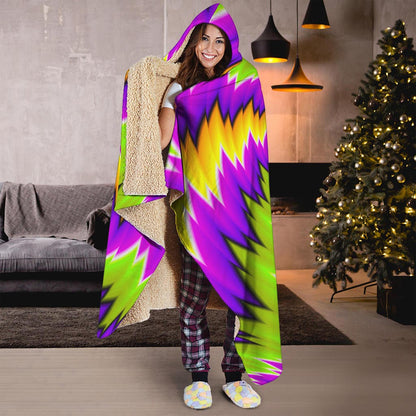 Dizzy Vortex Moving Optical Illusion Hooded Blanket