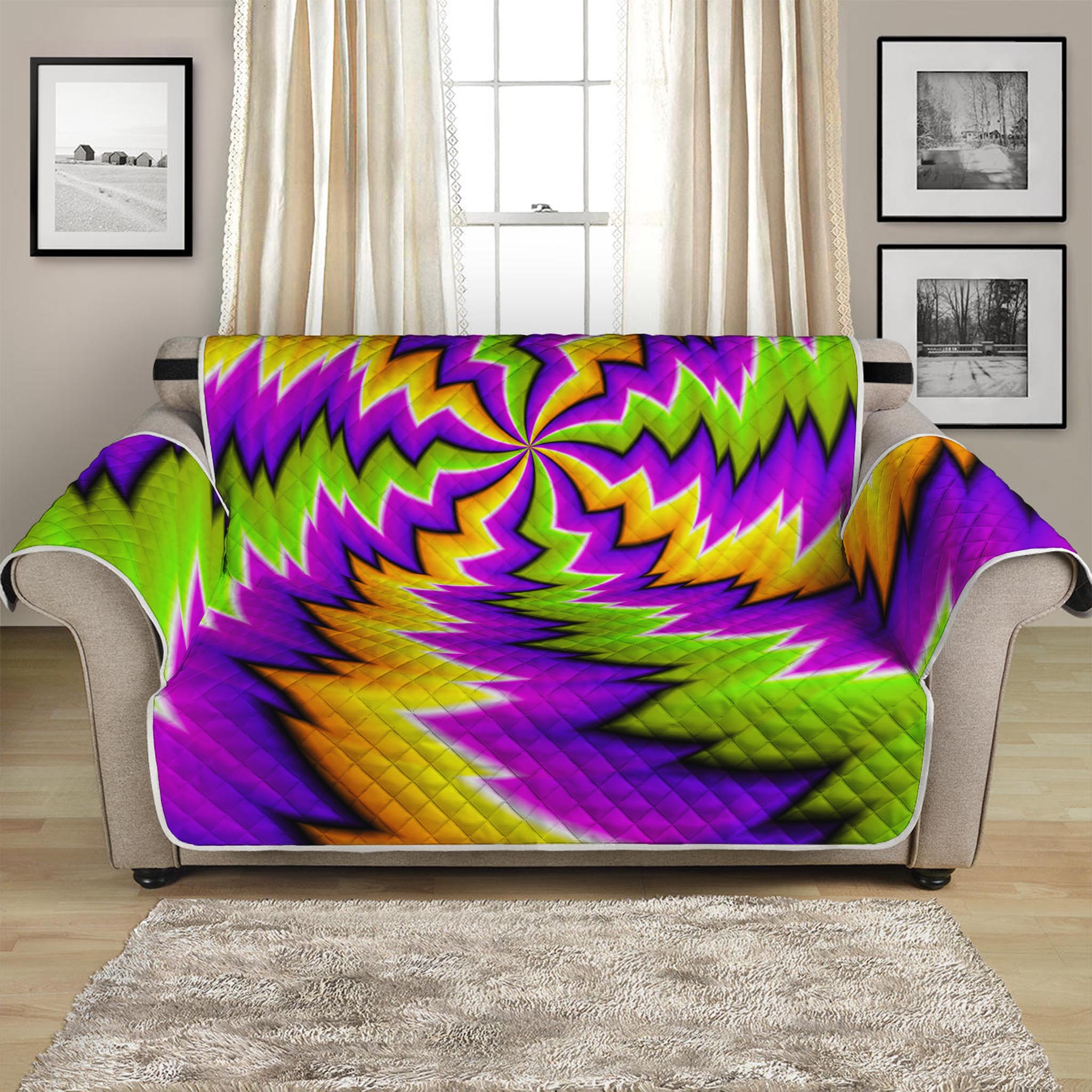 Dizzy Vortex Moving Optical Illusion Loveseat Protector