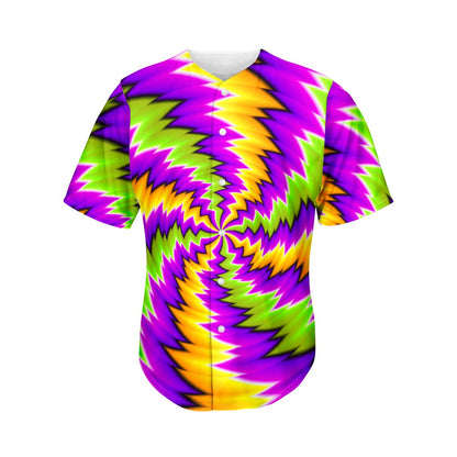 Dizzy Vortex Moving Optical Illusion Men's Baseball Jersey