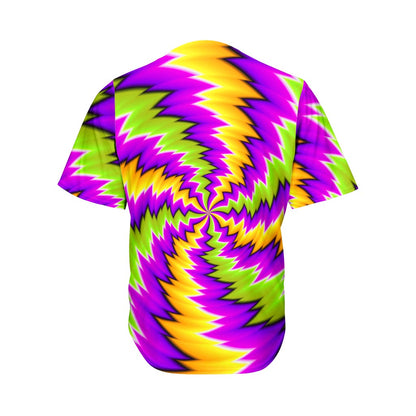 Dizzy Vortex Moving Optical Illusion Men's Baseball Jersey