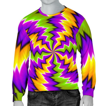 Dizzy Vortex Moving Optical Illusion Men's Crewneck Sweatshirt GearFrost