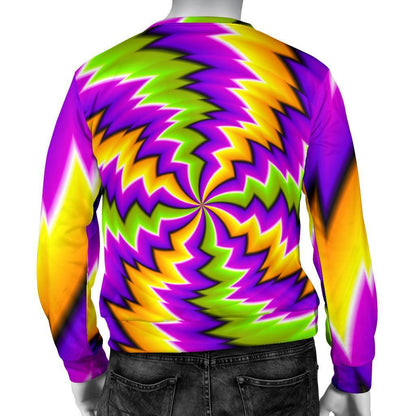 Dizzy Vortex Moving Optical Illusion Men's Crewneck Sweatshirt GearFrost