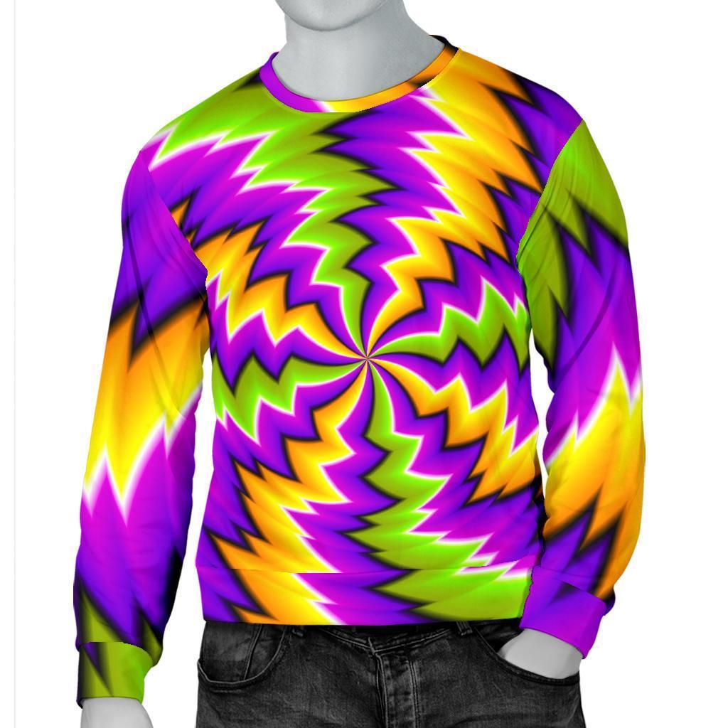 Dizzy Vortex Moving Optical Illusion Men's Crewneck Sweatshirt GearFrost