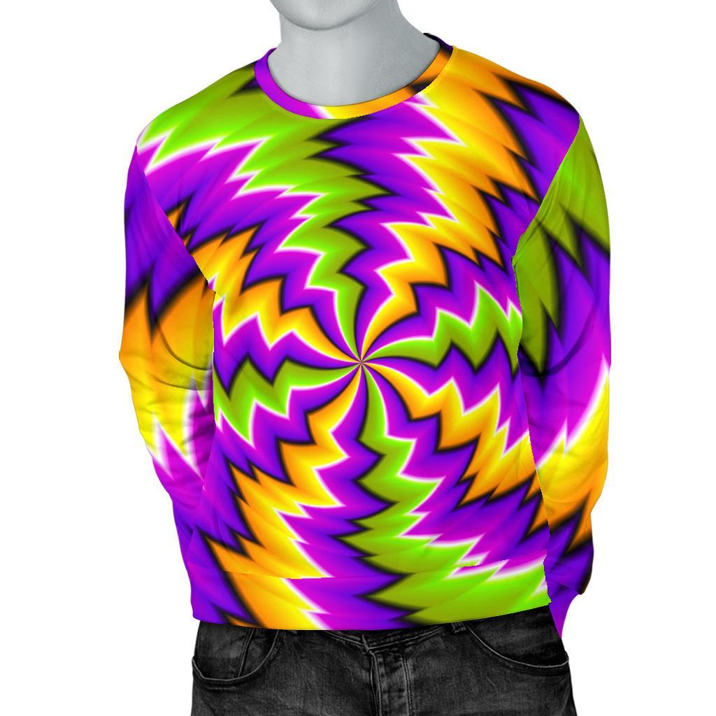 Dizzy Vortex Moving Optical Illusion Men's Crewneck Sweatshirt GearFrost