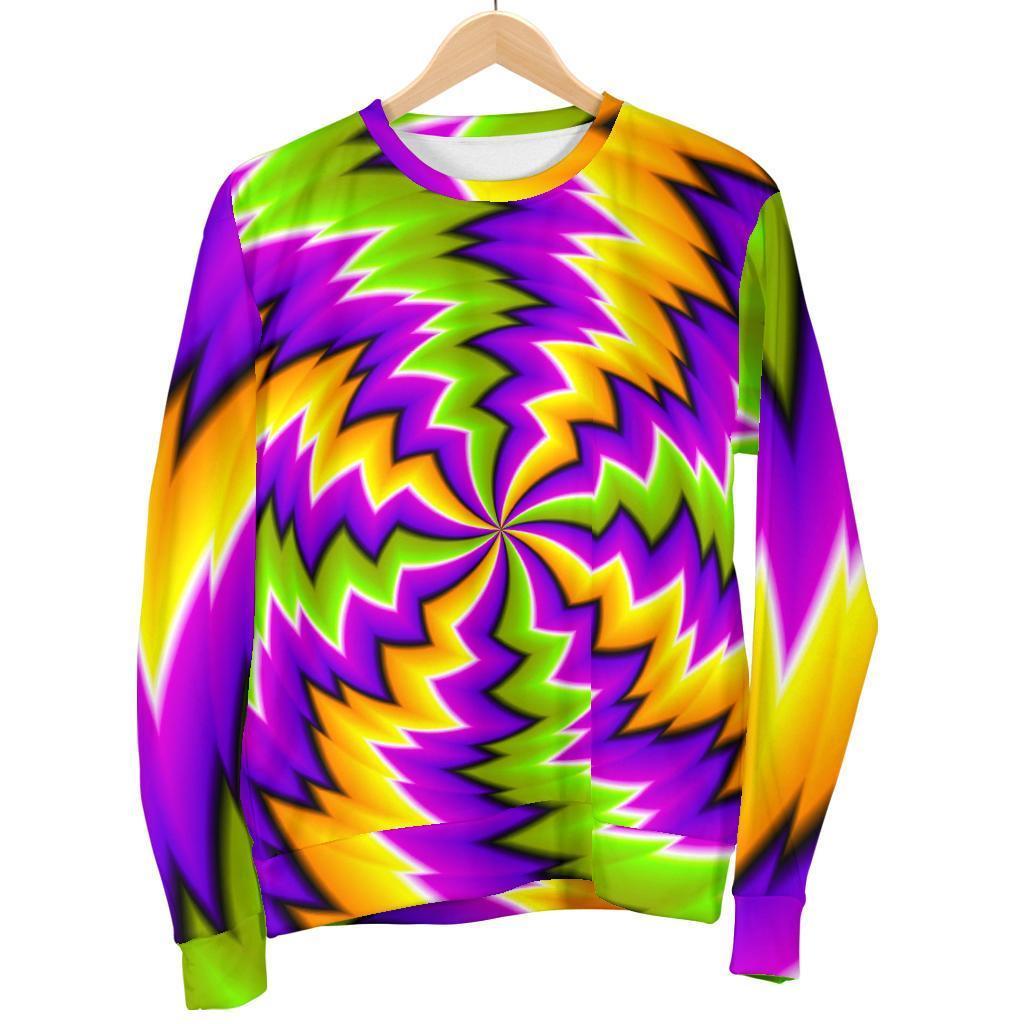 Dizzy Vortex Moving Optical Illusion Men's Crewneck Sweatshirt GearFrost