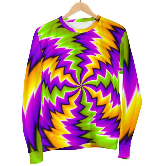 Dizzy Vortex Moving Optical Illusion Men's Crewneck Sweatshirt GearFrost