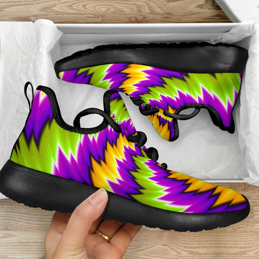 Dizzy Vortex Moving Optical Illusion Mesh Knit Shoes GearFrost