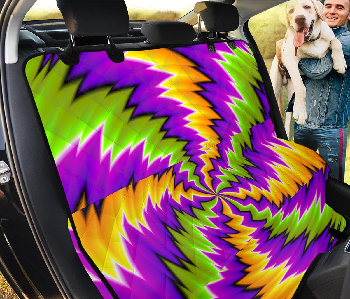 Dizzy Vortex Moving Optical Illusion Pet Car Back Seat Cover