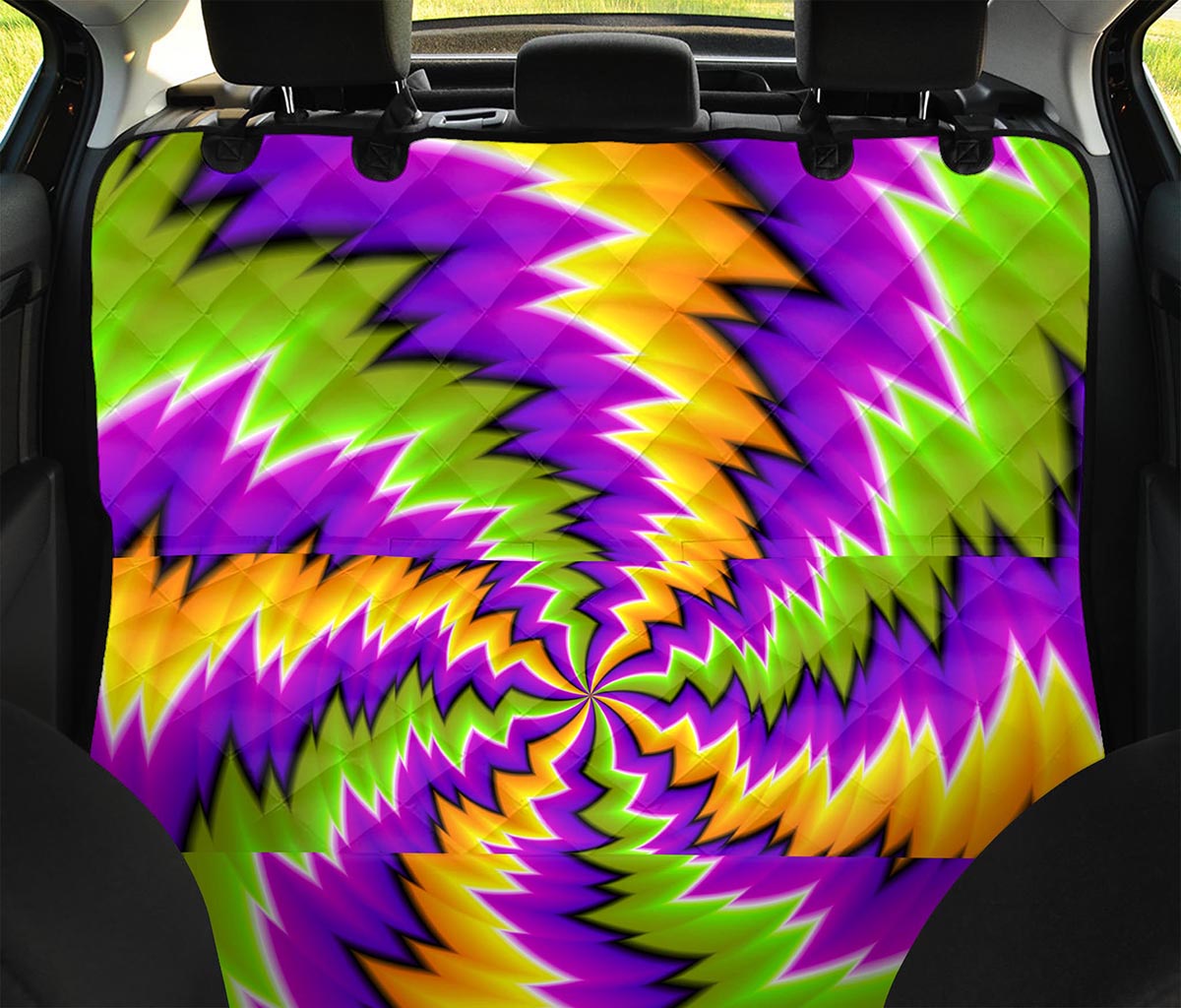 Dizzy Vortex Moving Optical Illusion Pet Car Back Seat Cover