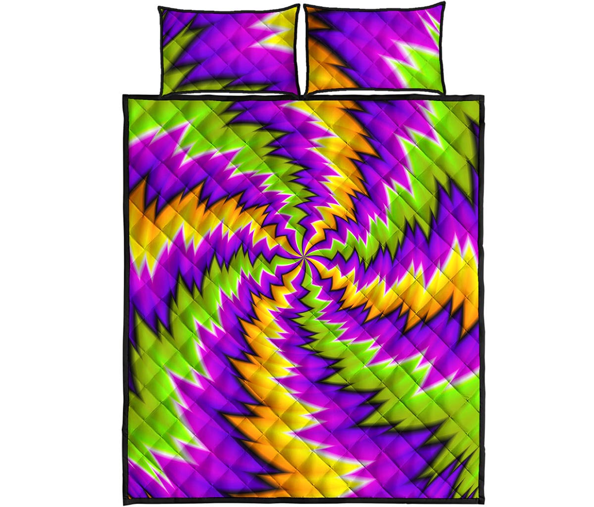 Dizzy Vortex Moving Optical Illusion Quilt Bed Set