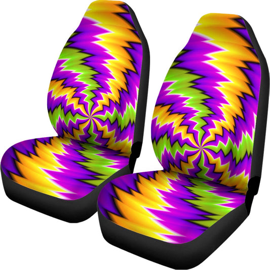 Dizzy Vortex Moving Optical Illusion Universal Fit Car Seat Covers