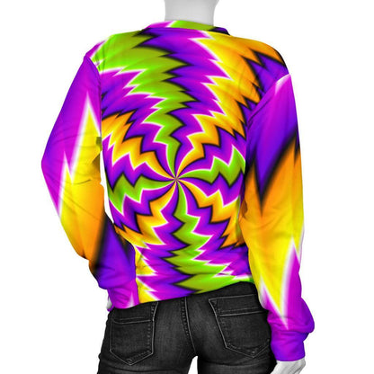 Dizzy Vortex Moving Optical Illusion Women's Crewneck Sweatshirt GearFrost