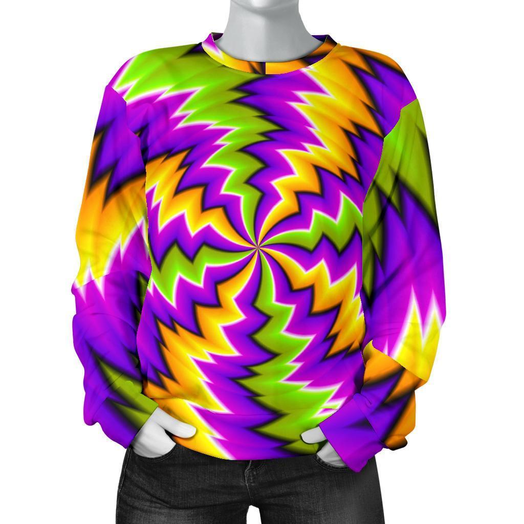 Dizzy Vortex Moving Optical Illusion Women's Crewneck Sweatshirt GearFrost