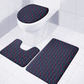 DNA Helix Pattern Print 3 Piece Bath Mat Set