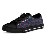 DNA Helix Pattern Print Black Low Top Shoes