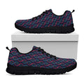 DNA Helix Pattern Print Black Running Shoes