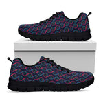 DNA Helix Pattern Print Black Sneakers