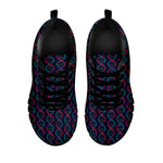 DNA Helix Pattern Print Black Sneakers