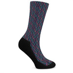DNA Helix Pattern Print Crew Socks