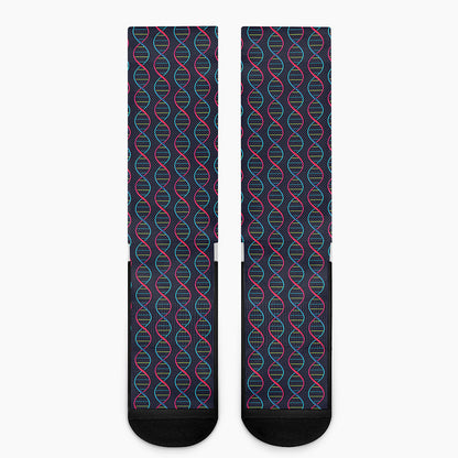 DNA Helix Pattern Print Crew Socks