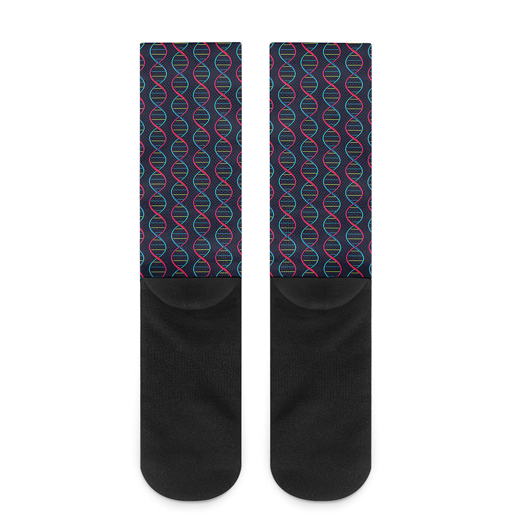 DNA Helix Pattern Print Crew Socks