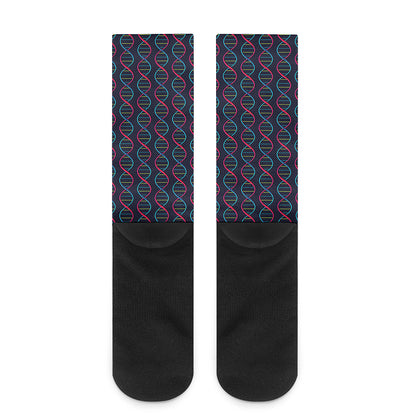 DNA Helix Pattern Print Crew Socks