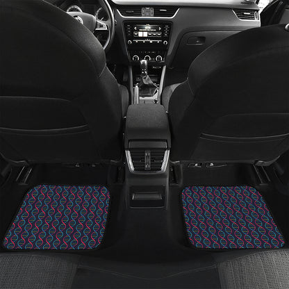 DNA Helix Pattern Print Front and Back Car Floor Mats