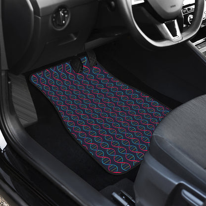 DNA Helix Pattern Print Front and Back Car Floor Mats
