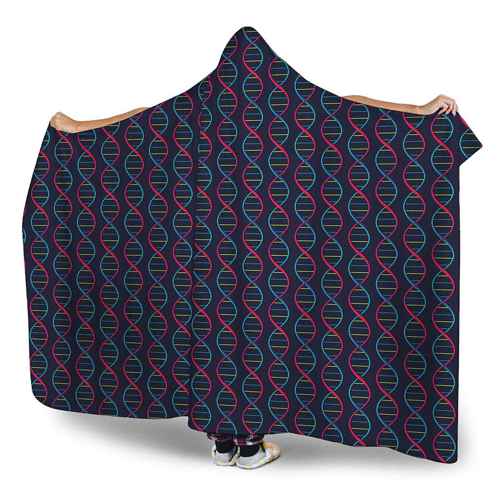 DNA Helix Pattern Print Hooded Blanket