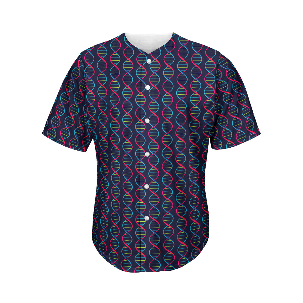 DNA Helix Pattern Print Men's Baseball Jersey