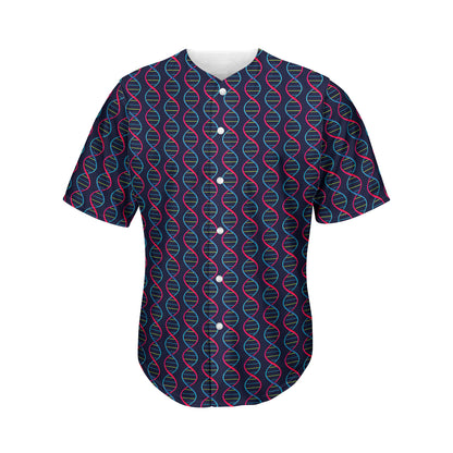 DNA Helix Pattern Print Men's Baseball Jersey