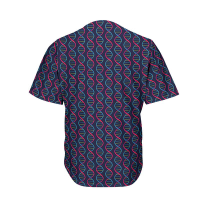 DNA Helix Pattern Print Men's Baseball Jersey