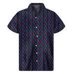 DNA Helix Pattern Print Men's Short Sleeve Shirt