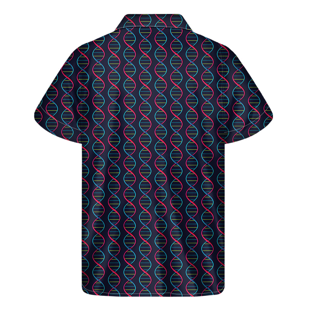 DNA Helix Pattern Print Men's Short Sleeve Shirt