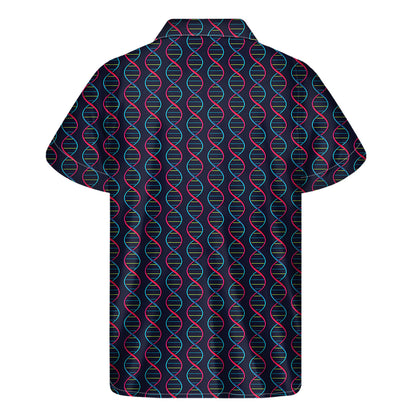 DNA Helix Pattern Print Men's Short Sleeve Shirt