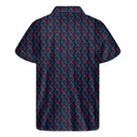 DNA Helix Pattern Print Men's Short Sleeve Shirt