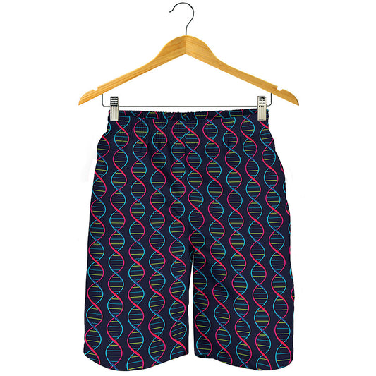 DNA Helix Pattern Print Men's Shorts