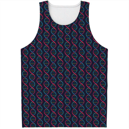 DNA Helix Pattern Print Men's Tank Top
