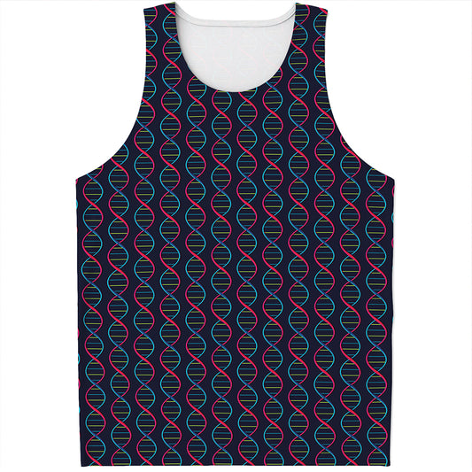 DNA Helix Pattern Print Men's Tank Top