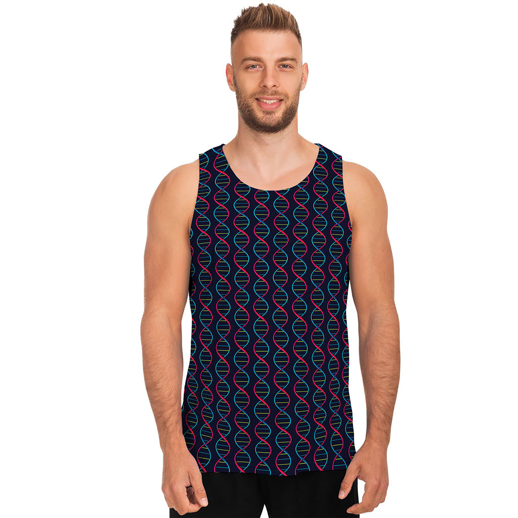 DNA Helix Pattern Print Men's Tank Top