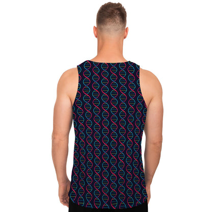 DNA Helix Pattern Print Men's Tank Top