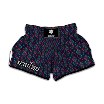 DNA Helix Pattern Print Muay Thai Boxing Shorts
