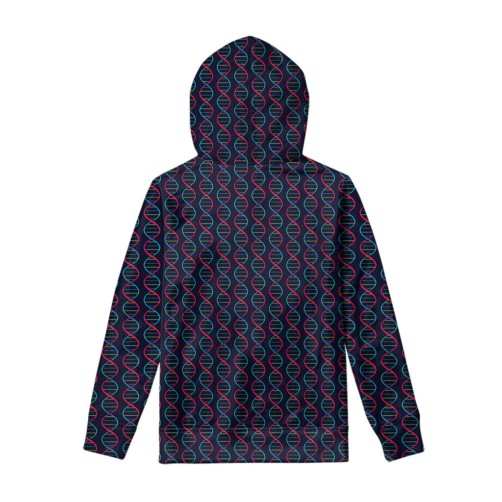 DNA Helix Pattern Print Pullover Hoodie