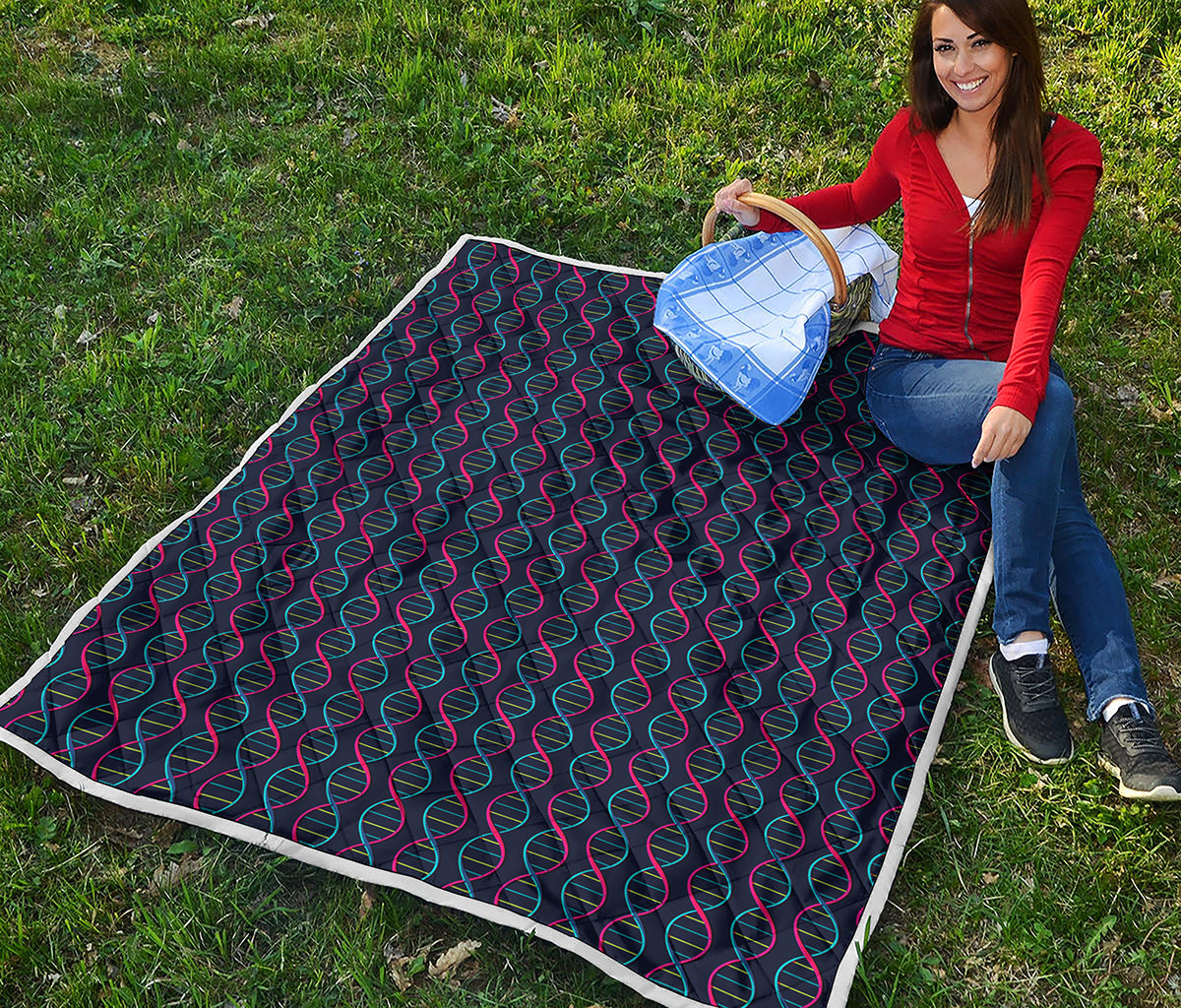 DNA Helix Pattern Print Quilt