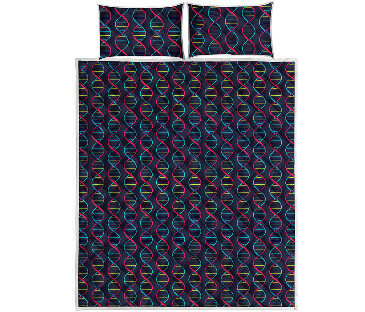 DNA Helix Pattern Print Quilt Bed Set