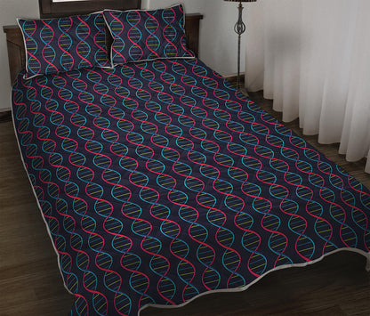 DNA Helix Pattern Print Quilt Bed Set
